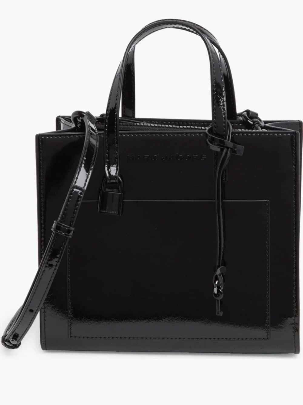 Marc Jacobs Mini Grind Tote Bag Leather Crossbody Satchel Black NWT - Picture 2 of 5